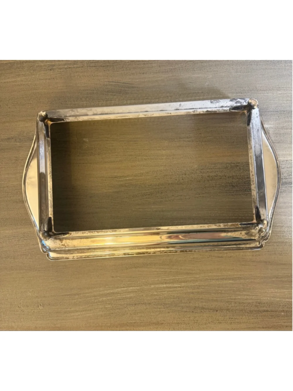 Vintage Silverplate Casserole Holder Tray Pierced Gallery Footed Fits Pyrex Dish